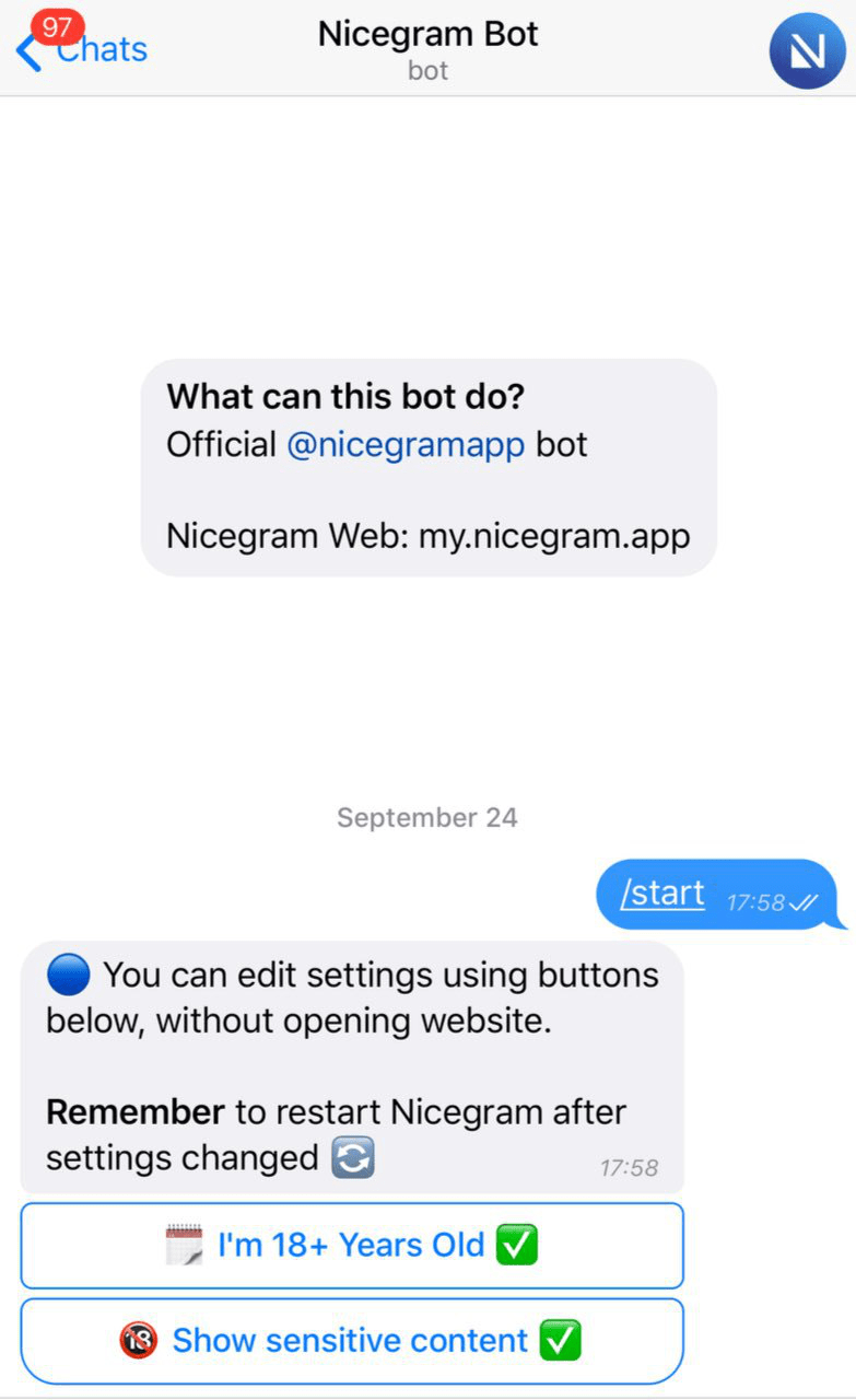 Nicegram Bot screenshot